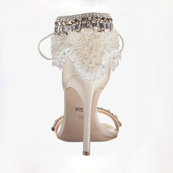 Badgley Mischka Katrina Embellished Satin High Heel Wedding Sandal NEW U… - Picture 7 of 16